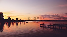 日落,湖,網(wǎng)站