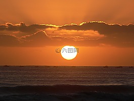 日出,景觀,地平線