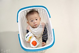 嬰兒,購物籃,玩