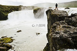冰島,大瀑布,巖