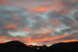 天空,黎明,云