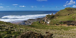 sandymouth 海灘,康沃爾郡,英格蘭