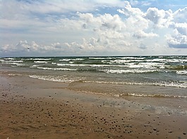 海灘,水,湖