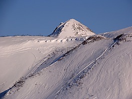 雪,山,冬季