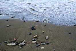 岸,石頭,海岸線