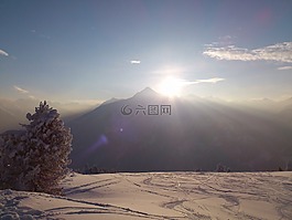 冬天,winterpanoram,高山