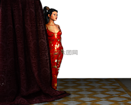 幕,女孩,地板