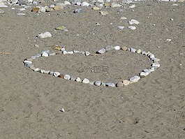 心臟,海灘,沙