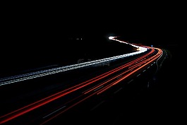 公路,夜,長時間曝光