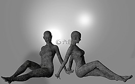 女子,雕像,石