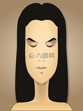 面對,肖像,女子