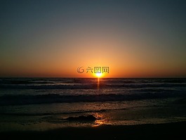 日落,海灘,浪漫