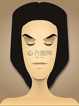 面對,肖像,女子