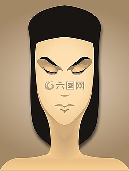 面對,肖像,女子