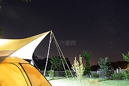 露营,晚上,星星