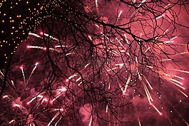 敬禮,新的一年的平安夜,煙花