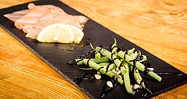 三文魚,豆類,食品
