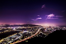 夜景,鳶山,三峽
