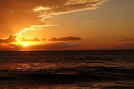 日落,橙色,毛伊岛