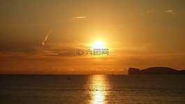 撒丁島,日落,海