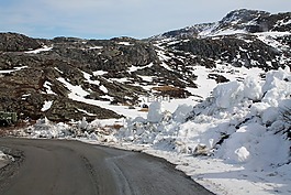 路,雪,山