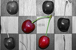 櫻桃,棋盤,紅色