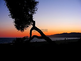 日落,海,太平洋