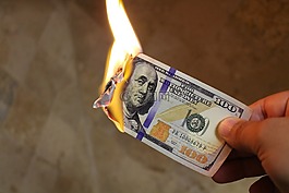 烧钱,美元,现金