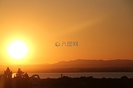 日落,mediterannee,海
