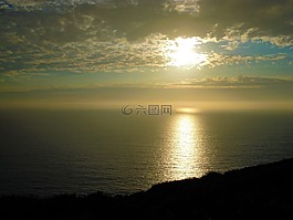 日落,加利福尼亞州,海灘