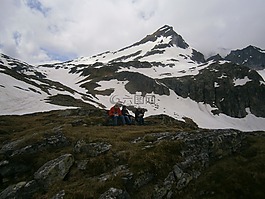 山,雪,云