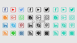 社交媒体图标,图标,facebook的图标