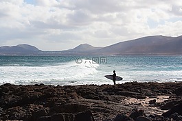 海岸,海,沖浪者