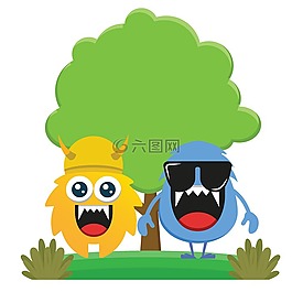 怪物,樹,圖