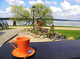 咖啡杯,茶歇,湖景