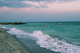 波,海灘,水