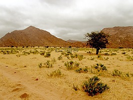 沙漠,小山,巖