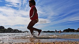 海灘,孩子,兒童