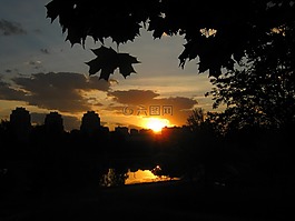 天空,夏季,日出