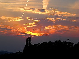 太陽(yáng),日落,云