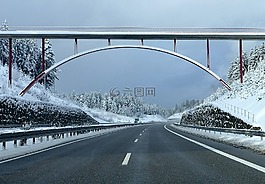 公路,冬天,雪