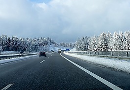 公路,冬天,雪