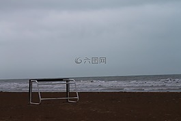 海灘,冬天,波特海灘