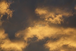 云,天空,余辉