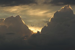云,天空,余辉