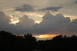 云,天空,余辉