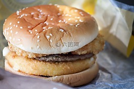 汉堡,芝麻种子,多汁