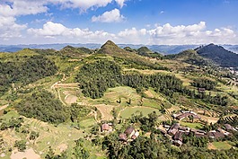 越南,稻田,山
