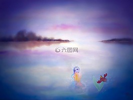海,美人鱼,游泳者