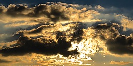 日落,夕陽,云